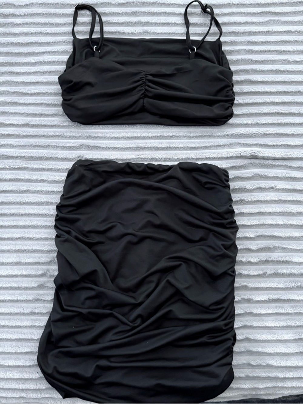2 piece crop top and skirt set